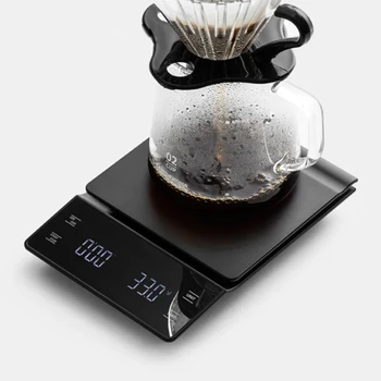 3 KG/0.1 g Scară de Cafea Cu Temporizator Inteligent de Cafea prin Picurare Scară Precizie Ibric de Cafea de uz Casnic Scară Digital Portabil Cântare de Bucătărie