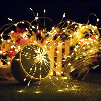 Festivalul Agățat Starburst Șir de Lumini Impermeabil DIY foc de Artificii Zână Ghirlanda Sclipire de Lumină de Vacanță pentru Crăciun Petrecere de Nunta