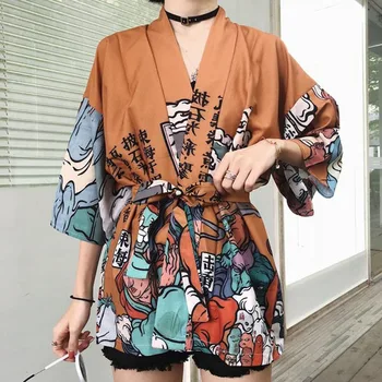 Japoneze Halat Scurt Pentru Femei&om Liber Kimomo Japoneză Cardigan Kimono Japones Haori 2021 Tradiționale Japoneze Yukata Kimono