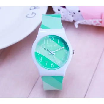 2019 willis fete elevii de moda cuarț banda de ceas de culoare de Contrast pu rezistent la apa moale sport bărbați femei ceasuri relogio