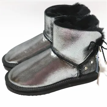 Moda 2020 Lana Naturala Pantofi Femei piele de Oaie de Iarna Femei Femei Cizme de Zăpadă Genuine piele de Oaie pentru femei Cizme pentru Femei Pantofi pentru Femei