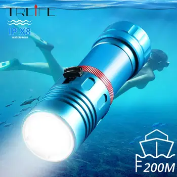 L2 Profesionist de Scufundări lanterna Scufundări Lanterna LED 200M sub apă Lanterne LED-uri led-uri Puternice se arunca cu capul lampa 18650 sau 26650