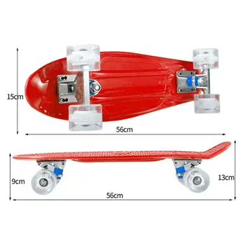 PU Flash Patru Roți de Skateboard Pește Mic Placa de Skateboard Retro Penny Board Flash Roata Camion, Rulment Mini Skateboard Bord