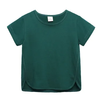 Coreea de sud Bumbac Băiat tricouri de vara Tricouri pentru Fete de Culoare Solidă Topuri Tee Copii Haine Copii Basic Tee shirt