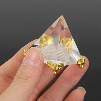 Magie De Vindecare De Energie Mini Fengshui Egipt Piramida De Cristal Clar Ornament In Miniatura Camera De Zi De Decorare