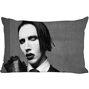 Noi Personalizate Marilyn Manson Imprimare pillowcover Două părți Standard Satin de Mătase Moale Dreptunghi fețe de Pernă cu fermoar Mai multe dimensiuni