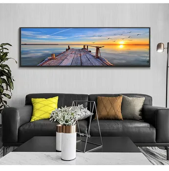 Nordic Pescăruș Apus de soare Peisaj de Perete de Arta Canvas Postere și de Imprimare Panza Pictura tablouri Decorative pentru Living Decor Acasă