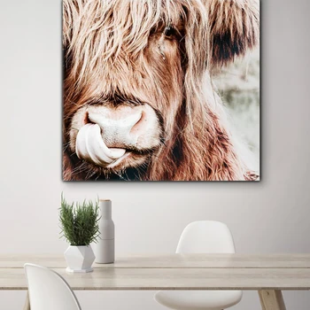Nordic Highland Vaca Poster Bovine Printuri Irvine Animale de Artă Panza Pictura Poze de Perete pentru Camera de zi Decor Acasă Nici un Cadru