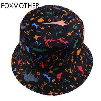 FOXMOTHER Nou Soare Capace Reversibilă Negru Animal Print Găleată Pălării Femeie 2020 Gorros Vara