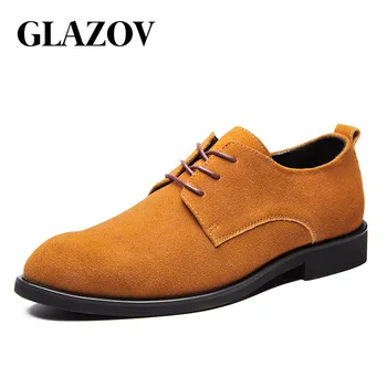 GLAZOV Brand 2019 Primăvară piele de Căprioară Piele Barbati Pantofi Oxford Casual Clasic Adidași Pentru bărbați Încălțăminte Confortabilă de Dimensiuni Mari 38-48