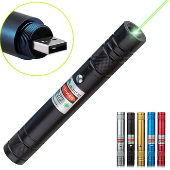 Laser verde USB Reîncărcabilă, încărcare Mare Putere Fascicul Verde Portabil 5mW Laser Pointer Stilou de lumină Puternică ardere cu laser