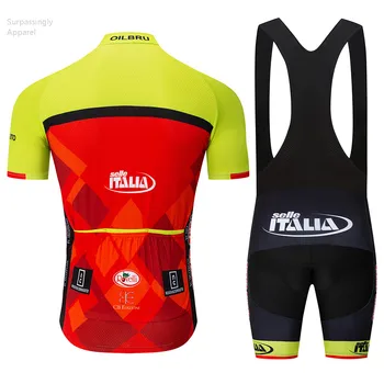 2019 Tur Echipa de Oameni Pro Galben ITALIA Ciclism Jersey 9D Gel Pad Biciclete pantaloni Scurți Set Ropa Ciclismo Vara cu Bicicleta Port Maillot