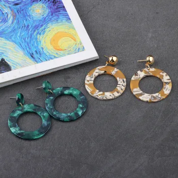 Acetat de inel DIY cercei bijuterii accesorii handmade material iluzie singur orificiu gol cerc 8pcs