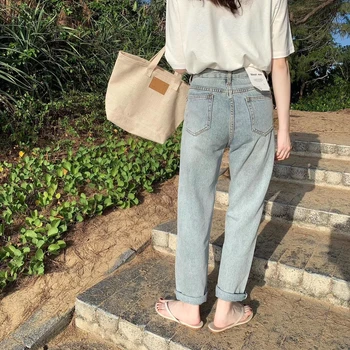 2020 Blugi Femei Talie Mare Mama Blugi Moda Coreeană Vrac Pantaloni Din Denim Vintage Streetwear