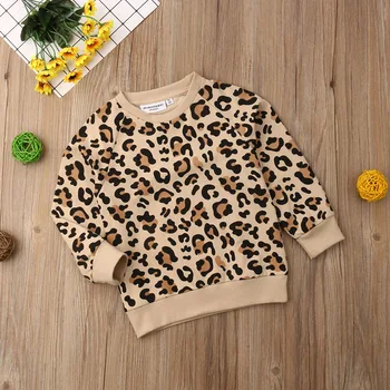 Noi Primavara Toamna pentru Copii Baieti Fete Leopard de Imprimare Hanorace Jachete Copii Casual cu Maneca Lunga Topuri de Moda Haine 1-7M