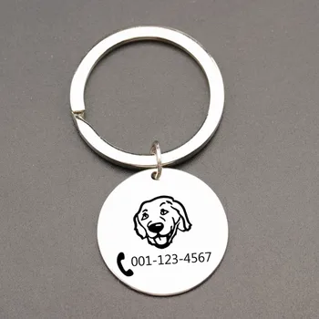 Personalizat Numărul de Telefon Câine Anti-a pierdut brelocuri Cheie Inel Pandantiv Iubitorii de Animale Cheile Titularul Cadouri Pentru Familie, Prieteni Cuplu Bagcharm