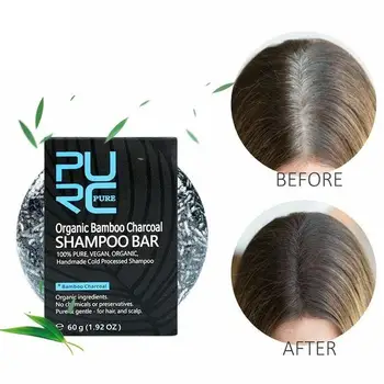 Gri Alb Culoarea Părului Vopsea De Tratament Bambus Cărbune Curat Detoxifiere Săpun Negru Șampon Pentru Păr Strălucitor Păr Și Scalp Tratament De Par