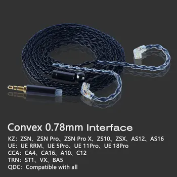 JCALLY JC08P OFC Upgrade de Cablu pentru TFZ T2 KZ CCA MMCX 2 Pin 0.75/0.78 ZSN ZSPRO C12 ZSX BA10 AS10 ZS10 PRO EDX S2 Z1 SA08