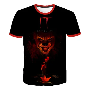 Ficțiune groază de Vară Casual 3D Imprimate Stephen King e Copii T-shirt cu maneci Scurte pentru Copii Horror Clown băiat/fată T-shirt