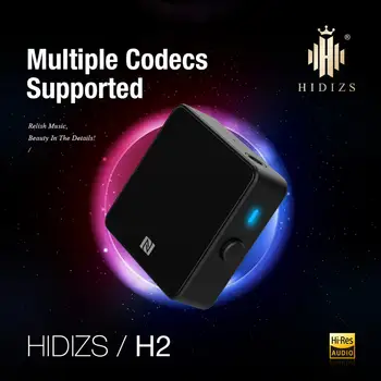 Hidizs H2 Pierderi Bluetooth 5.0 Receptor fără Fir 3.5 mm AUX Jack Adaptor NFC, Dual Angajeaza Certificate de Înaltă Performanță AMP Receptor