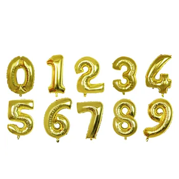 50pcs 30inch 0-9 Aur/Argint Figura Cifre baloane Heliu numărul balon de folie pentru naștere. petrecere de Nunta de decorare Balon