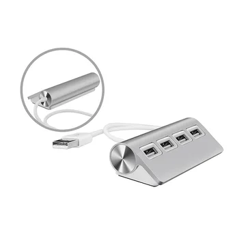 HUB USB Premium 4 Port Aluminiu USB Hub cu 11 inch Cablu Ecranat pentru iMac, s, Pc-uri și Laptop-uri
