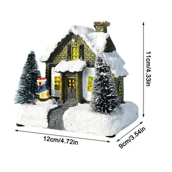 Zăpadă Case Cu Colorat Intermitent LED Lumina Decor de Crăciun pentru Acasă Copiii de Anul Nou Cadou Rășină Scena de Crăciun Sat