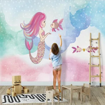 Tapet personalizat murale de perete foto subacvatice lume sirena camera copiilor fundal de perete-de înaltă calitate material impermeabil
