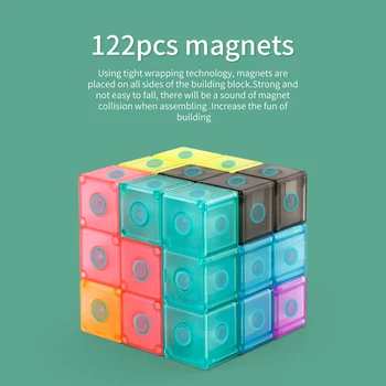 Moyu Luban Magnetice Blocuri Asamblate Transparente Cub 3x3 Copii Jucarii Educative pentru Baieti Fete
