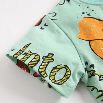 BINIDUCKLING Copilul Nou-născut Băieți Copii Haine de Bumbac Stabilit de Animale Imprimate tricou+pantaloni Scurti de Vara pentru Sugari Baby Boy Îmbrăcăminte Set