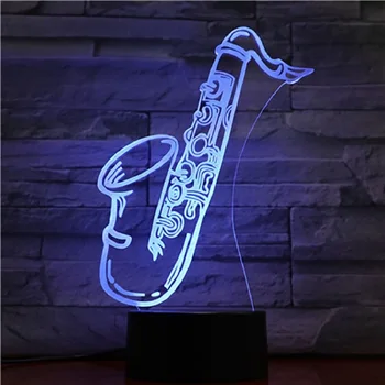 Morden Lumina Saxofon 3D Lumina de Noapte 2019 Copii Iubitor Prezent Dormitor Magazin de Muzică Decor Lava Lamp Lamparas