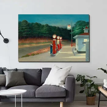 Edward Hopper Stație De Gaz De Perete De Arta Panza Pictura, Postere, Printuri Moderne, Pictura Imagini De Perete Pentru Camera De Zi De Decorare Acasă