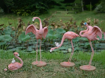 Drăguț Roz Flamingo Decor Acasă Animale Figurine Zână Grădină De Nunta Petrecere Ornament De Craciun Iubitorii De Cadouri Birou Cameră Decor