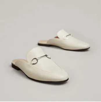 Uscat ins blogger pantofi de vara pentru femei anglia offcie doamna piele naturala confort slip-on catâri papuci de femei pantofi pentru femeie