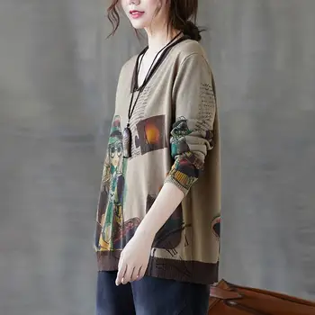 Plus Dimensiune Tricotate Pulover De Iarna Pentru Femei-Coreean De Imprimare Pulovere Topuri Toamna Jumper Doamnelor Pulovere Sueter Feminino Trage Femme 2020