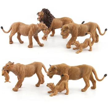 Simulare Leu Animal Sălbatic Modele De Jucărie Leoaică, Pui De Cifre Decor Acasă Cadou Pentru Copii Figurina De Păpuși Decor Acasă