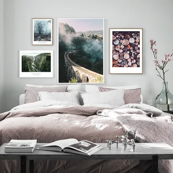 Canyon Pădure De Iarnă Nordice Stil Poster Canvas Peisaj De Artă Decorativă De Imprimare Pictura Pe Perete Scandinave Acasă Decorare Imagine