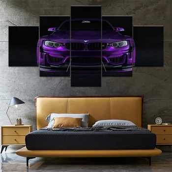 Canvas Wall Art HD Tipărite Pictura Cadru Modern Poze 5 Piese Masina Sport Negru Poster Home Decor Pentru Camera de zi