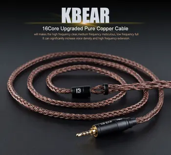 KBEAR 16 Core Actualizat Pur Cablu de Cupru 3.5/2.5/4.4 mm Cu MMCX/2Pin Pentru ZS10 ZSN PRO V90 CCA C12 ZSX