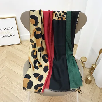 Doamnelor Noua Moda Leopard Mozaic Vascoza Șal Eșarfă Toamna Iarna Toba Bentita Foulard Sjaal Folie Hijab Snood 180*100Cm