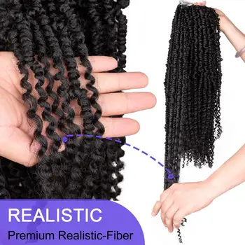 24 Rădăcini/Pachet Pre-curbat Croșetat Spring Hair Twist 12 inch Întins Răsturnări de situație Împletirea Părului, Păr Sintetic Pentru Impletituri