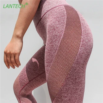 LANTECH Femei Sport Rulează Pantaloni de Yoga Sport Fitness Jambiere Codrin Plasă de Exerciții de Gimnastică de Compresie Pantaloni Haine Pantaloni