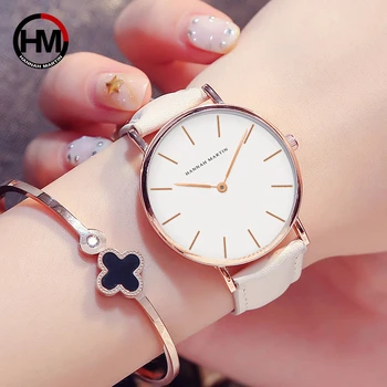 HM Femei Ceas din Piele Maro horloges vrouwen Cadran Alb Femei Top Brand de Lux Ceas rezistent la apa relogio feminino zegarek damski