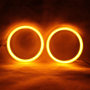 Angel Eyes COB Lumina LED DRL Cu Capac Pentru Faruri Auto Motociclete de Lumină LED - 2 BUC( Culoare Chihlimbar)