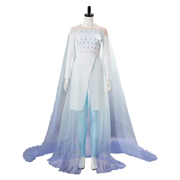 Regina Printesa cosplay Elsa Cosplay Costum Ahtohallan Pestera Fulg de Zăpadă Cosplay Rochie Albă Uniformă Costum Costum de Halloween