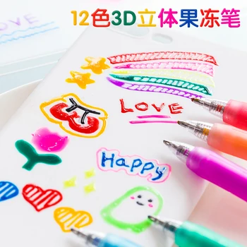 2021 Culori Asortate Pix cu Gel Set Font 3D 1.0 mm Drăguț Pen Student Stylo Kawaii Staționare Rechizite Suc de Penne Scuola