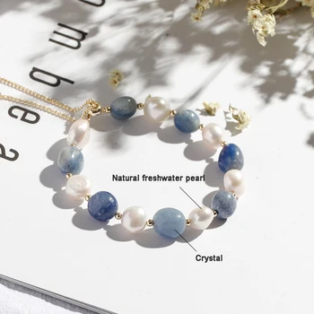 Neregulate Naturale, Perle de apă Dulce de Cristal Bratari pentru Femei Fete Trendy de Culoare de Aur Bracelete Feminino Bijuterii Cadou YBR193
