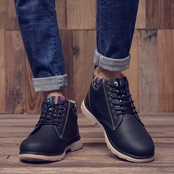 YEINSHAARS Bărbați Cizme de Iarnă Pantofi pentru Bărbați Cizme Impermeabile Cu Pluș Cald Încălțăminte de Iarnă de sex Masculin Casual, Cizme, Adidași de Dimensiuni Mari