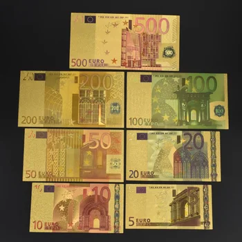 Colectia de suveniruri Wholeset Folie de Aur a Bancnotelor Euro și Euro Carte de Joc Cu o Cutie-Cadou