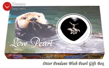 Qingmos Trendy Doresc Perla 20*24mm Vidra Cușcă Coliere Colier pentru Femei și Stridii Dragoste Pearl Pandantiv & Colier Lanț-who3658